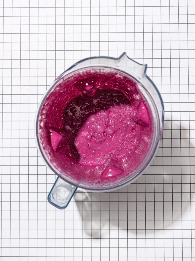 purple smoothie in blender