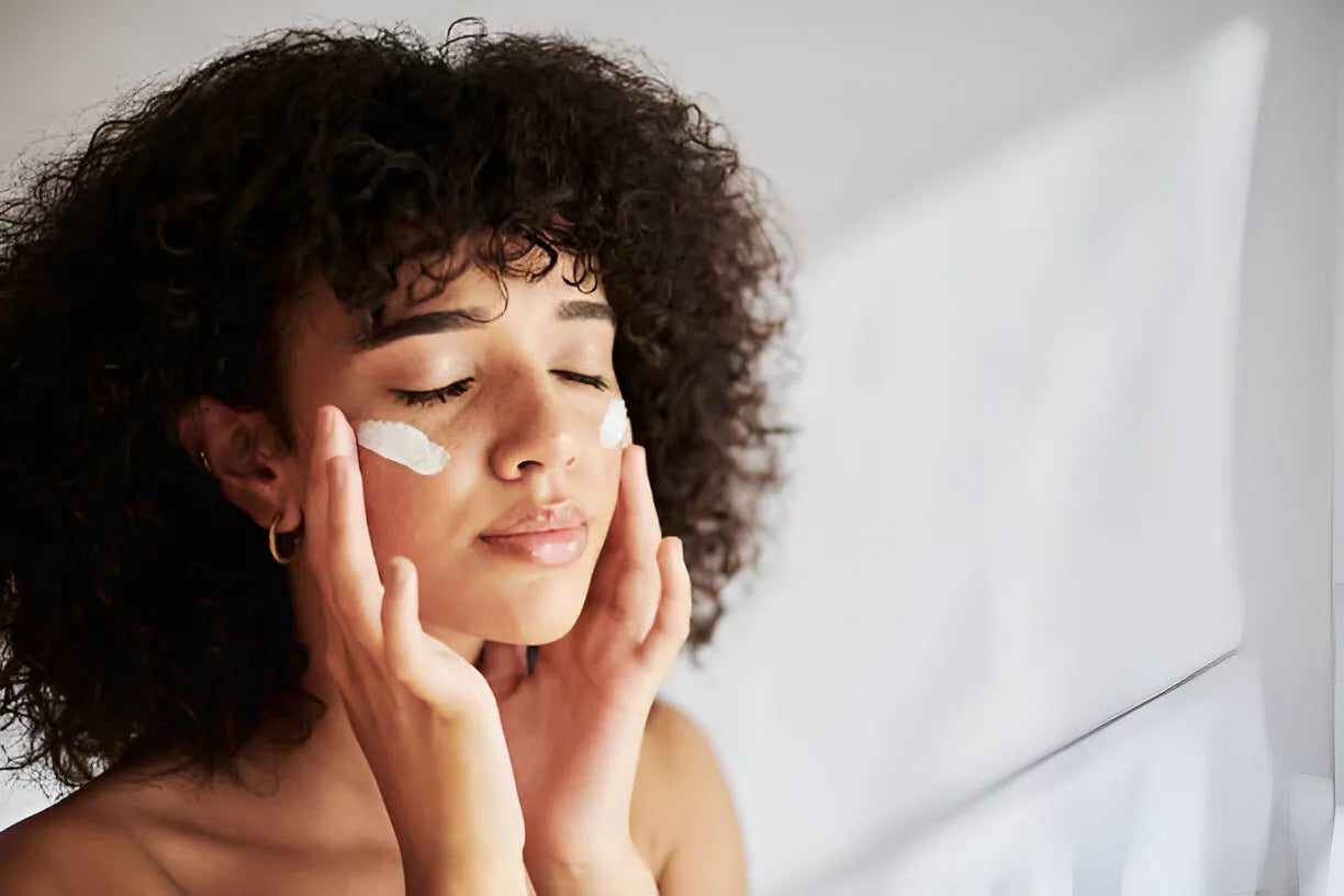 gentle massage on face with cream